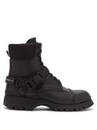 Matchesfashion.com Prada - Technical Lace Up Leather Boots - Womens - Black