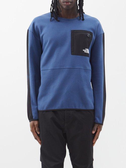 The North Face - Logo-print Patch Pocket Sweatshirt - Mens - Blue