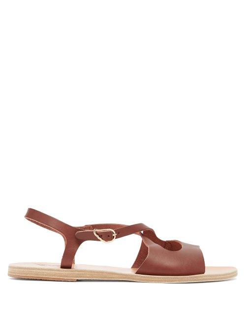 Matchesfashion.com Ancient Greek Sandals - Limnos Crossover Leather Sandals - Womens - Dark Brown