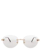 Matchesfashion.com Cartier Eyewear - Core Rimless Metal Glasses - Womens - Gold