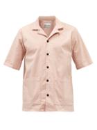 Albam - Alternate Cuban-collar Organic Cotton-blend Shirt - Mens - Pink