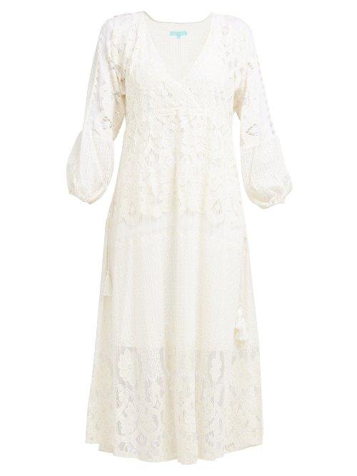 Matchesfashion.com Melissa Odabash - Melissa Floral Lace Midi Dress - Womens - Cream