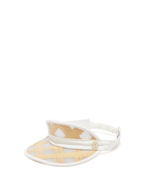 Matchesfashion.com Maison Michel - Norma Straw And Pvc Visor Cap - Womens - Beige White