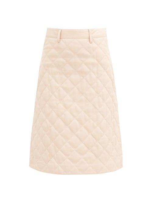 Matchesfashion.com Dodo Bar Or - Lona Quilted-leather Midi Skirt - Womens - Light Pink