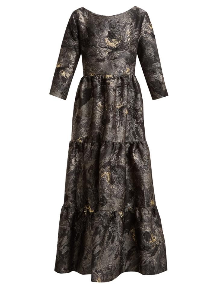 La Doublej Editions The Marta Brocade Maxi Dress