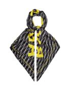 Matchesfashion.com Balenciaga - Monogram Logo Print Silk Twill Scarf - Womens - Black Multi
