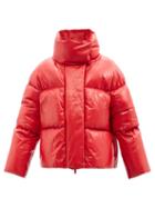 Khaite - Raphael High-neck Quilted-leather Down Jacket - Womens - Red