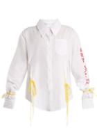 Matchesfashion.com Art School - Acid Oversized Tie Side Cotton Shirt - Womens - White Multi