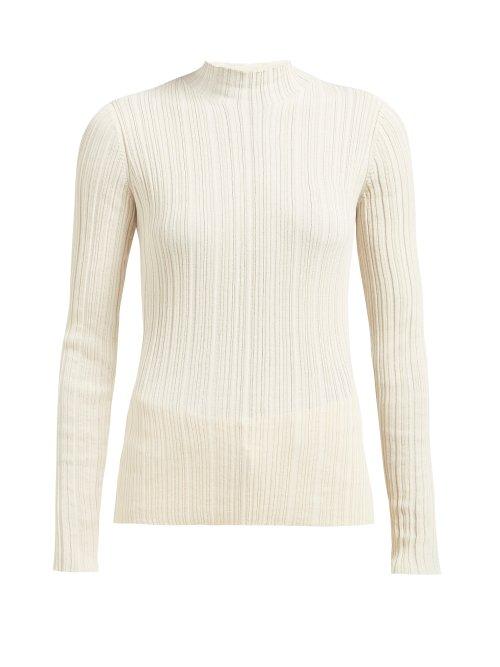 Matchesfashion.com Acne Studios - Kana Ribbed Cotton Blend Top - Womens - Ivory