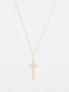Zo Chicco - Cross Diamond & 14kt Gold Necklace - Womens - Gold Multi