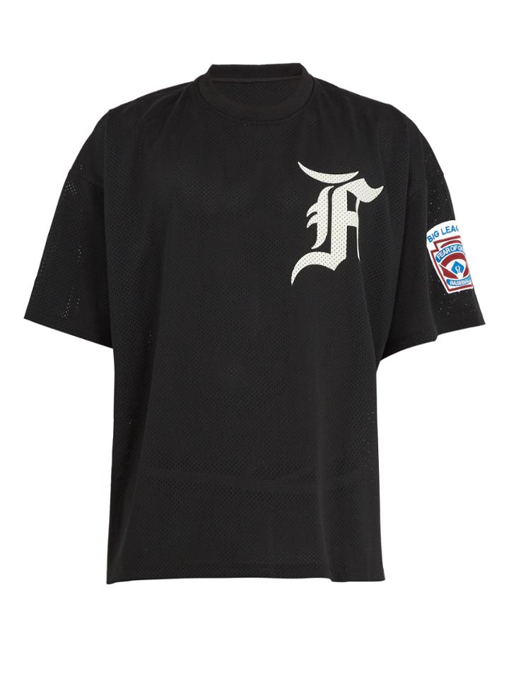 Fear Of God Logo-print Mesh-jersey T-shirt