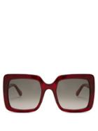Matchesfashion.com Stella Mccartney - Falabella Square Frame Sunglasses - Womens - Burgundy