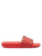Matchesfashion.com Valentino - Rockstud Rubber Slides - Womens - Red