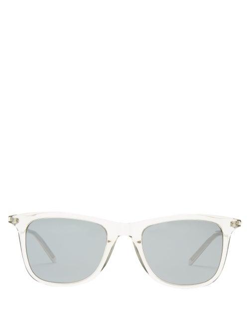 Matchesfashion.com Saint Laurent - D Frame Acetate And Metal Sunglasses - Womens - Clear