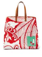 Matchesfashion.com La Doublej - Big Mama Printed Canvas And Leather Tote Bag - Womens - Red White