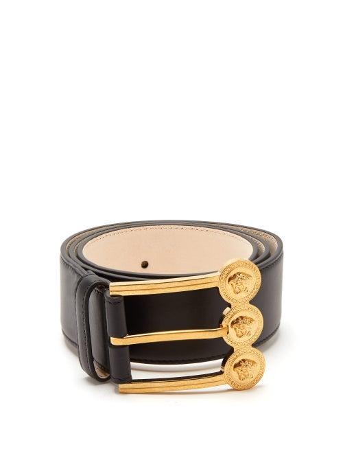 Matchesfashion.com Versace - Medusa Buckle Leather Belt - Womens - Black