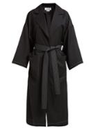 Matchesfashion.com Loewe - Belted Twill Overcoat - Womens - Black