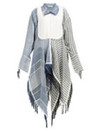 Matchesfashion.com Jw Anderson - Striped Jacquard Handkerchief Shirt - Womens - Blue Multi