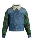 Matchesfashion.com Isabel Marant Toile - Chrissa Contrast Sleeve Denim Jacket - Womens - Blue Multi
