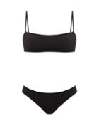 Ladies Beachwear Jil Sander - Logo-print Stretch-jersey Bikini - Womens - Black
