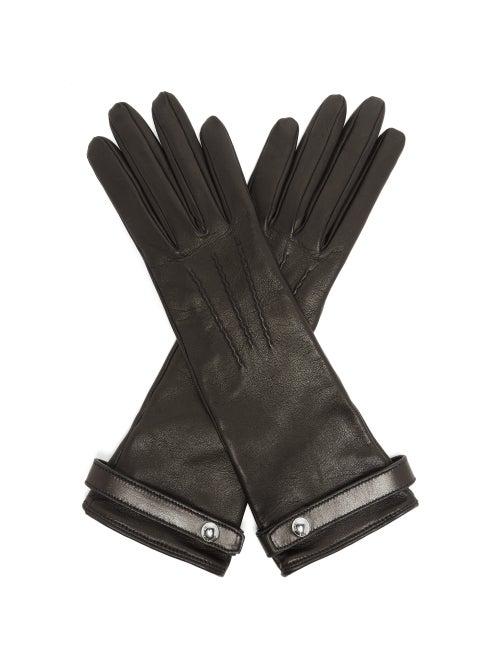 Matchesfashion.com Burberry - Leather Gloves - Womens - Black
