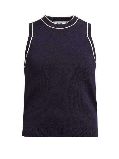 Matchesfashion.com Odyssee - Liberte Knitted Tank Top - Womens - Navy