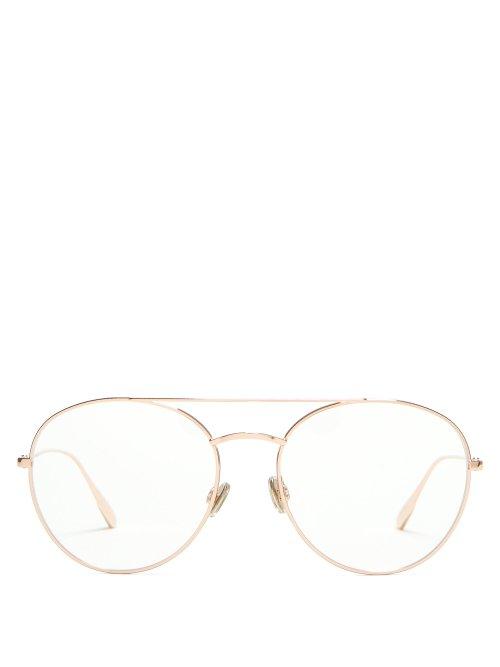 Matchesfashion.com Dior Eyewear - Diorstellaire05 Rounded Metal Glasses - Womens - Rose Gold