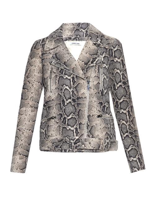 Elizabeth And James Corlyn Python-effect Leather Jacket