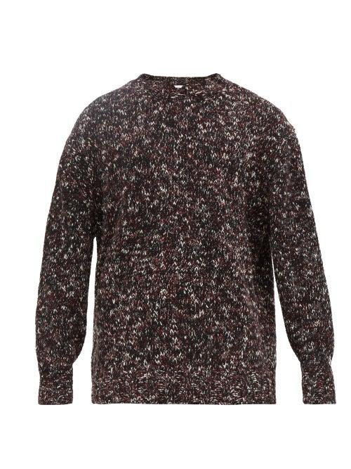 Matchesfashion.com Raey - Crew Neck Tweed Effect Wool Blend Sweater - Mens - Burgundy