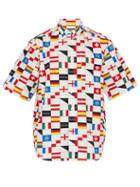 Matchesfashion.com Balenciaga - Flag Print Cotton Shirt - Mens - Multi