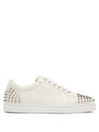 Matchesfashion.com Christian Louboutin - Seavaste 2 Spiked Leather Low Top Trainers - Mens - White