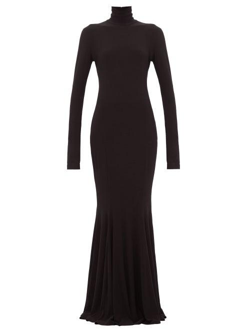 Matchesfashion.com Norma Kamali - Fishtail Jersey Dress - Womens - Black