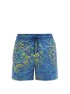 Matchesfashion.com Vilebrequin - Moorise Floral-print Swim Shorts - Mens - Blue Multi