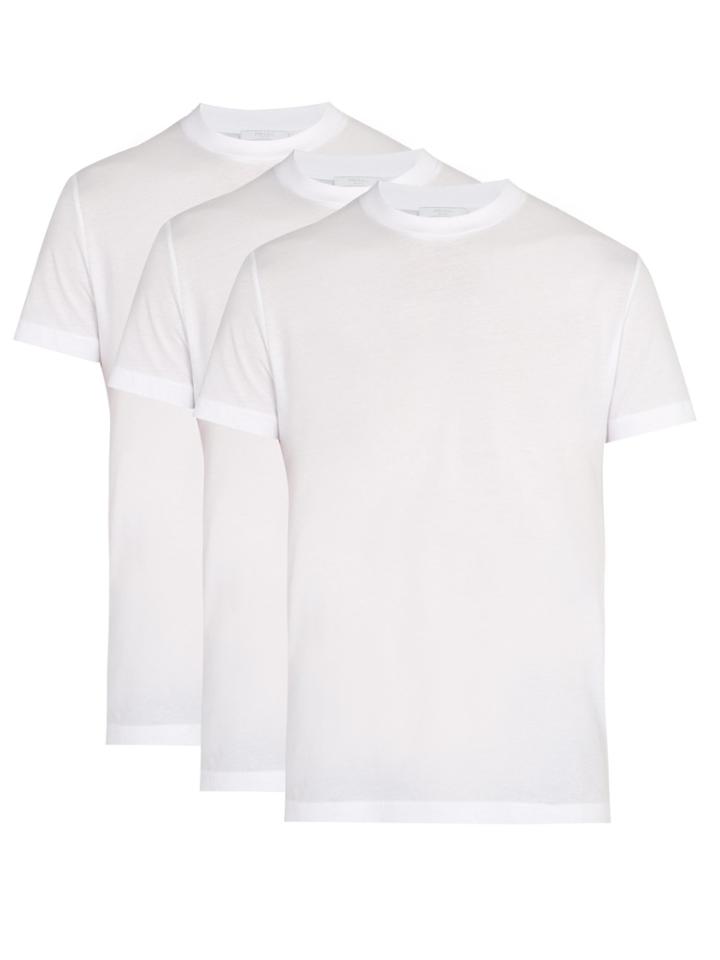 Prada Pack Of Three Cotton T-shirts