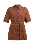 Matchesfashion.com Albus Lumen - Safari Belted Cotton Shirt - Womens - Brown