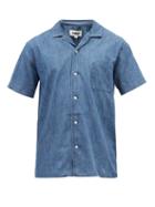 Mens Rtw Ymc - Malick Short-sleeved Organic-cotton Shirt - Mens - Indigo