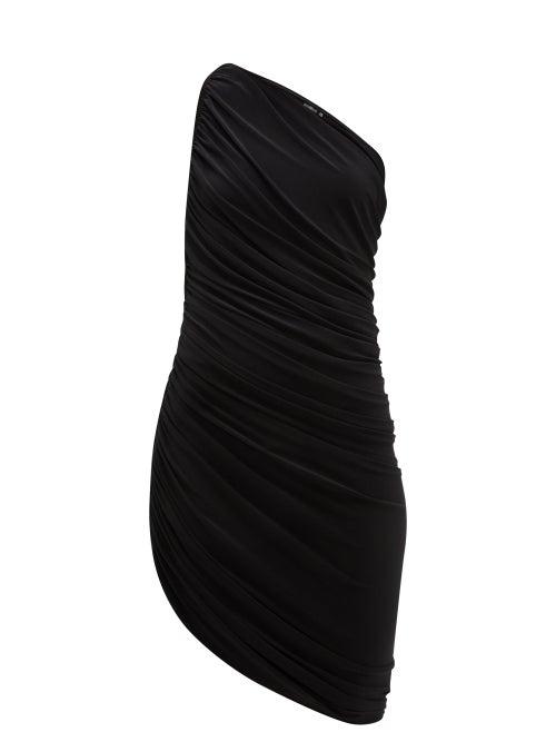Ladies Rtw Norma Kamali - Diana Asymmetric Ruched Midi Dress - Womens - Black
