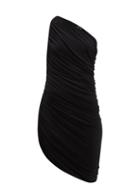 Ladies Rtw Norma Kamali - Diana Asymmetric Ruched Midi Dress - Womens - Black