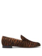 Matchesfashion.com Gianvito Rossi - Marcel Zebra-print Suede Loafers - Womens - Black Brown
