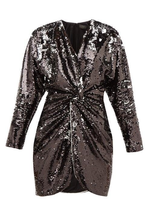 Matchesfashion.com Dundas - Crystal-trim Flip-sequinned Jersey Mini Dress - Womens - Black