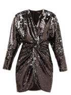 Matchesfashion.com Dundas - Crystal-trim Flip-sequinned Jersey Mini Dress - Womens - Black
