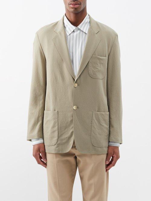 Auralee - Patch-pocket Wool Blazer - Mens - Light Green