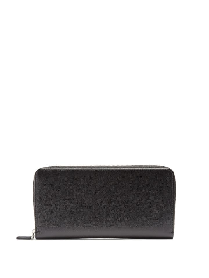 Prada Zip-around Saffiano-leather Travel Wallet