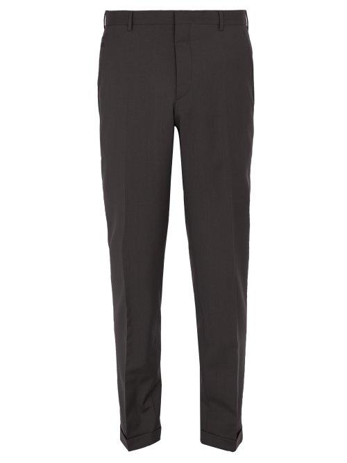 Matchesfashion.com Prada - Slim Leg Wool Blend Trousers - Mens - Grey