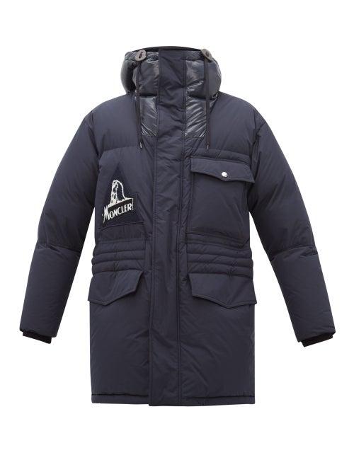 Matchesfashion.com Moncler - Dedion Logo Appliqu Hooded Parka - Mens - Navy