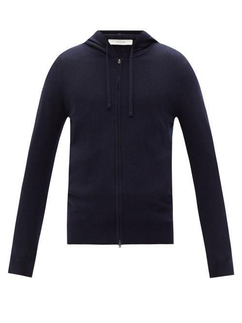 Matchesfashion.com The Row - Harry Hooded Cashmere Track Jacket - Mens - Dark Navy