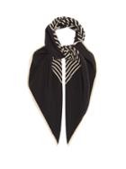 Matchesfashion.com Totme - Venezia Logo-print Silk Scarf - Womens - Black