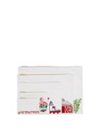 Matchesfashion.com Kilometre Paris - Pack Of Five American Tour Cotton-canvas Pouches - Womens - White Multi