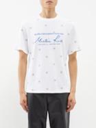 Martine Rose - Floral-logo Basketweave-cotton T-shirt - Mens - White Multi