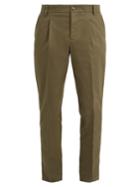 De Bonne Facture Pleated-front Tapered-leg Cotton Trousers